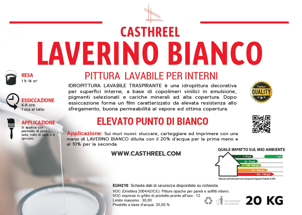 LAVERINO BIANCO-PITTURA LAVABILE PER INTERNI